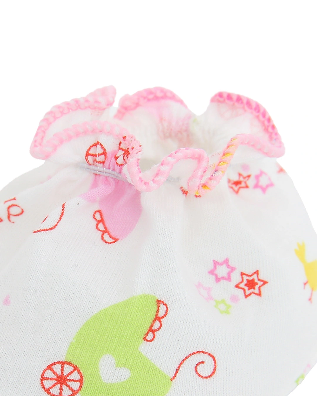 Bộ bao tay, bao chân in xe nôi IQ Baby màu trắng (0 - 3 tháng) 7